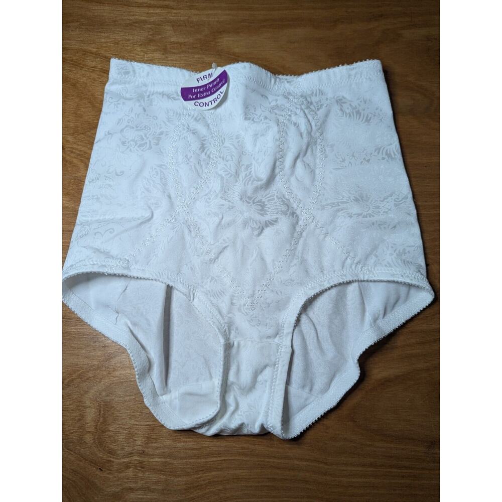 Underscore Firm Control Briefs Size Large (L) White Panty Nylon Spandex NWT